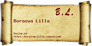 Borsova Lilla névjegykártya